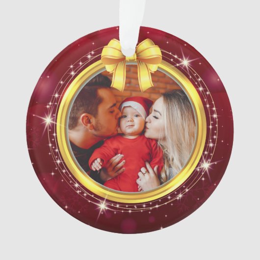 Personalized Baby's First Christmas Photo Keepsake Ornament (voorkant)