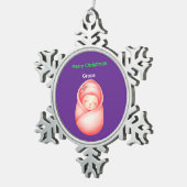 Personalized Baby's First Christmas Snowflake Orna Tin Sneeuwvlok Ornament (Rechts)