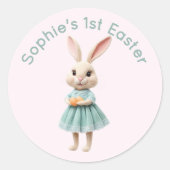 Personalized Baby's First Easter Sticker - Cute 3D (Voorkant)