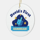 Personalized “Baby's First Hanukkah” with Dreidel Keramisch Ornament (Links)