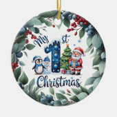 Personalized Baby's First Holiday Keepsake Keramisch Ornament (Voorkant)