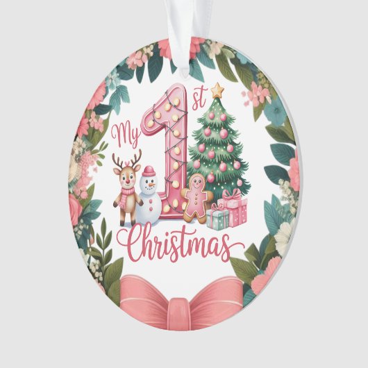 Personalized Baby's First Holiday Keepsake Ornament (voorkant)