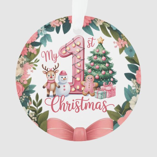 Personalized Baby's First Holiday Keepsake Ornament (voorkant)