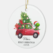 Personalized Baby's Photo and Name Dino Keramisch Ornament (Links)