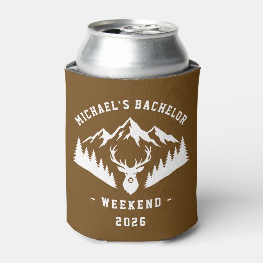 Personalized Bachelor Weekend Mountain Blikjeskoeler (Blikje Voorkant)