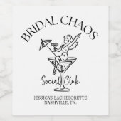 Personalized Bachelorette | Bridal Chaos  Wijn Etiket (Enkel label)