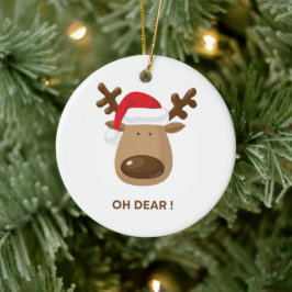 Personalized back note Oh Dear Reindeer Coworkers Keramisch Ornament