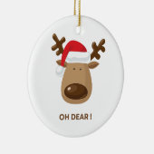 Personalized back note Oh Dear Reindeer Coworkers Keramisch Ornament (Rechts)