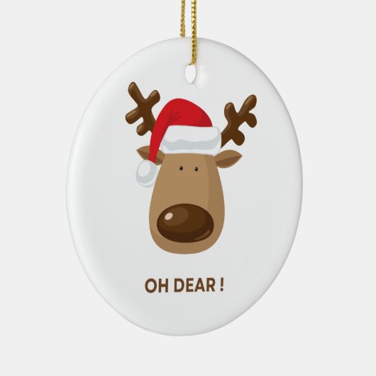 Personalized back note Oh Dear Reindeer Coworkers Keramisch Ornament (Rechts)
