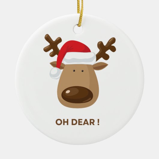 Personalized back note Oh Dear Reindeer Coworkers Keramisch Ornament (Voorkant)