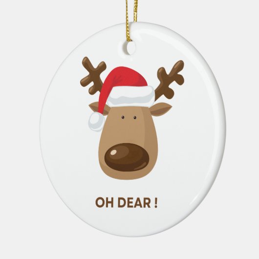 Personalized back note Oh Dear Reindeer Coworkers Keramisch Ornament (Links)