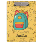 Personalized Back to School Backpack & Doodles Klembord (Voorkant)