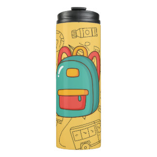Personalized Back to School Backpack & Doodles Thermosbeker