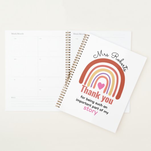 Personalized Back To School  for Teachers Students Planner (Display)