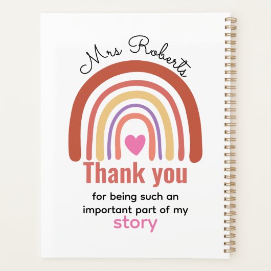 Personalized Back To School  for Teachers Students Planner (Achterkant)