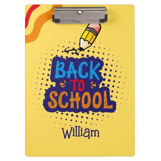 Personalized "Back To School" Fun Doodle Klembord (Voorkant)