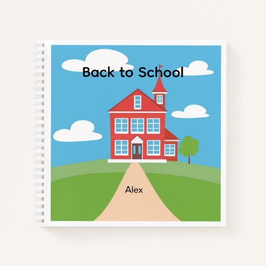 Personalized Back to School Notebook with Building Notitieboek (Voorkant)