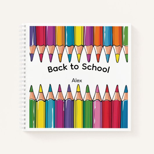Personalized Back to School Notebook with Pencils Notitieboek (Voorkant)