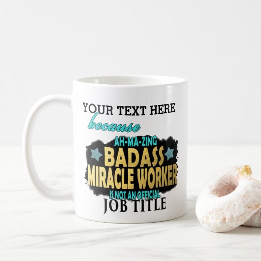 PERSONALIZED Badass Mirakel Worker - Funny Work Koffiemok (Met donut)