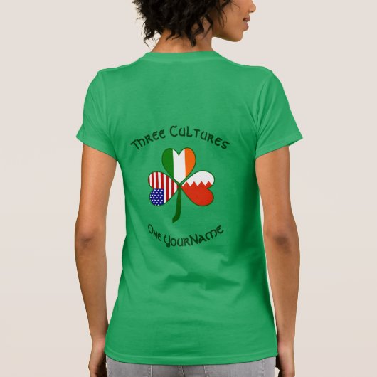Personalized Bahrain Ireland USA Shamrock Women's T-shirt (Achterkant)