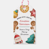 Personalized Baked With Love Gingerbread Christmas Cadeaulabel (Voorkant)