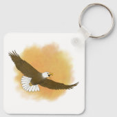 Personalized Bald Eagle Orange Background Sleutelhanger (Achterkant)