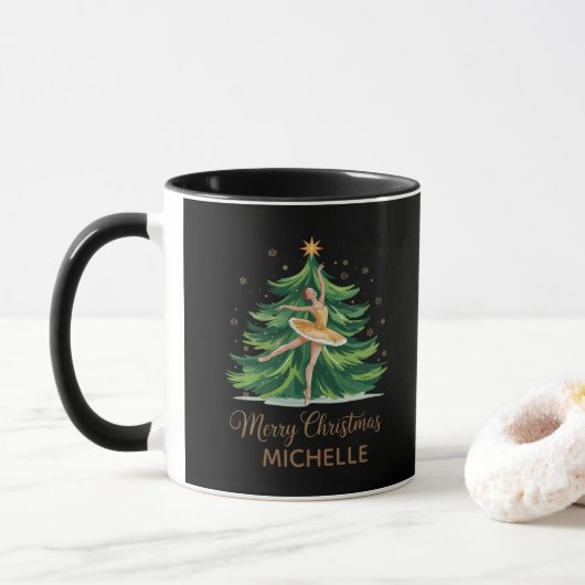 Personalized Ballerina ballet dancer christmas Mok (Met donut)
