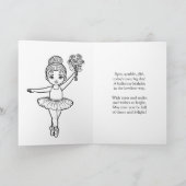 Personalized Ballerina Birthday + Coloring Page Kaart (Binnen)