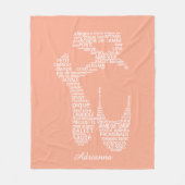 Personalized Ballet Shoe Typography  Fleece Deken (Voorkant)