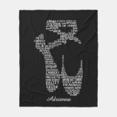 Personalized Ballet Shoe Typography  Fleece Deken (Voorkant)