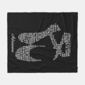 Personalized Ballet Shoe Typography  Fleece Deken (Voorkant (Horizontaal))