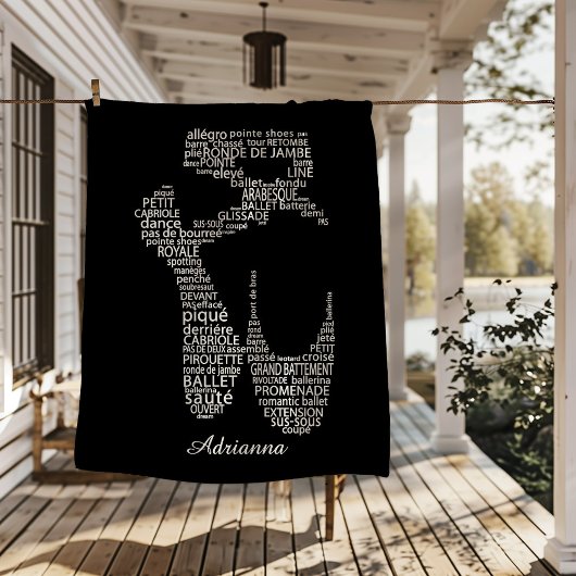 Personalized Ballet Shoe Typography  Fleece Deken