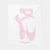 Personalized Ballet Shoe Typography  Fleece Deken (Voorkant)