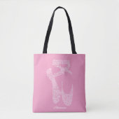Personalized Ballet Shoe Typography  Tote Bag (Voorkant)
