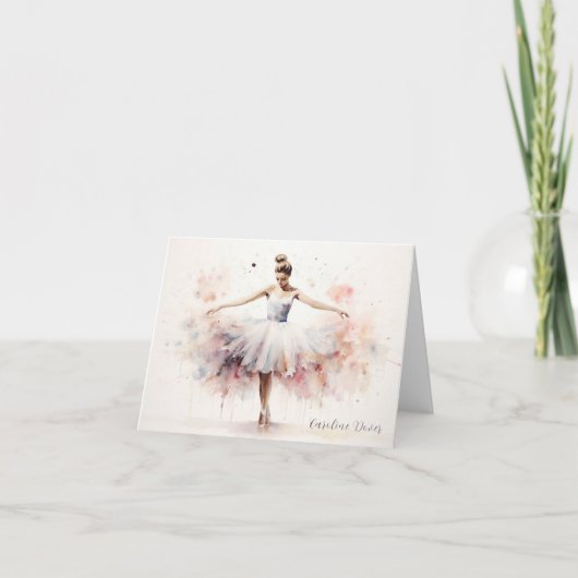 Personalized Ballet Thank You Note Card Stationery Bedankkaart (Voorkant)