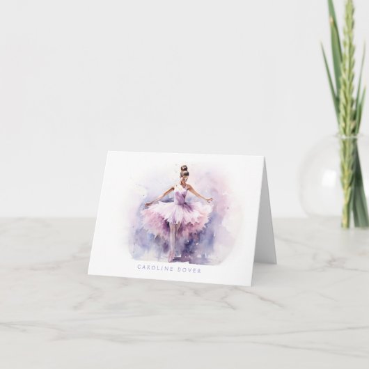 Personalized Ballet Thank You Note Card Stationery Bedankkaart (Voorkant)