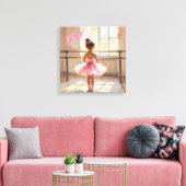 Personalized Ballet themed Ballerina in Pink Canvas Afdruk (Insitu (Woonkamer))