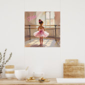 Personalized Ballet themed Ballerina in Pink Poster (Keuken)