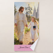 Personalized Baptism Bath Towel-Walk With Him Badhanddoek (Badhanddoek)