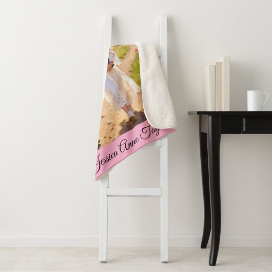 Personalized Baptism Blanket-I Will Walk With Him Sherpa Deken (In situ)