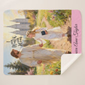 Personalized Baptism Blanket-I Will Walk With Him Sherpa Deken (Voorkant (horizontaal))