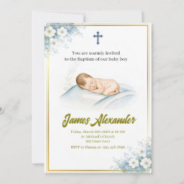 Personalized Baptism Ceremony Baby Boy Kaart