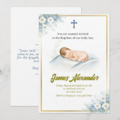 Personalized Baptism Ceremony Baby Boy  Kaart (Voorkant / Achterkant)