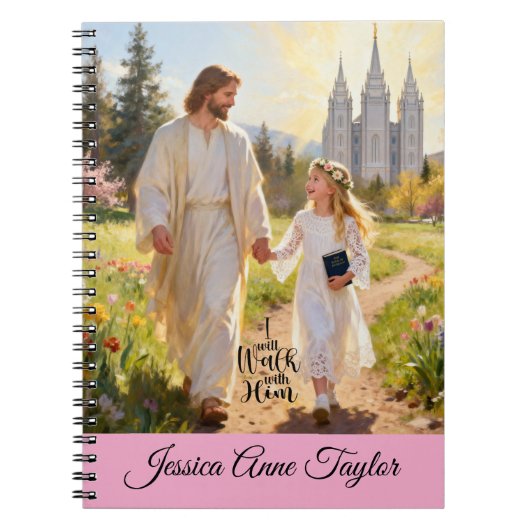 Personalized Baptism Journal for Girls Notitieboek (Voorkant)