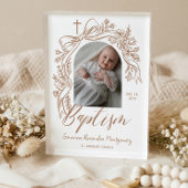 Personalized Baptism Keepsake Floral Baby Gift Fotoblokken