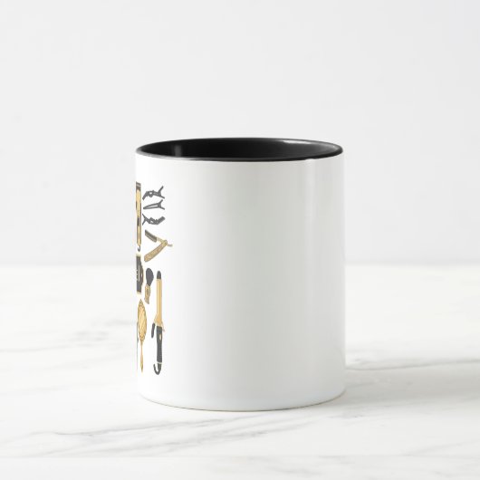 Personalized Barber Tools Custom Name Coffee Mug Mok (Midden)