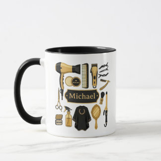 ​Personalized Barber Tools Custom Name Coffee Mug Mok