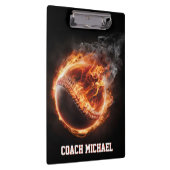 Personalized  Baseball Ball on Fire Klembord (Rechts)