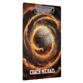 Personalized Baseball Ball on Fire Klembord (Rechts)