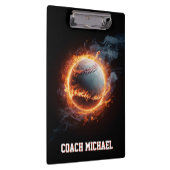 Personalized  Baseball Ball on Fire Klembord (Rechts)